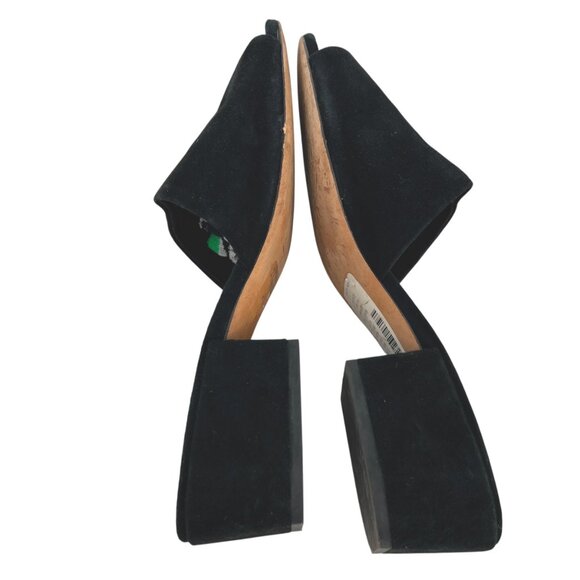 Vince Rachelle 2 Black Suede Block Heel Slide Sandals Womens Size 8.5 - Picture 6 of 11